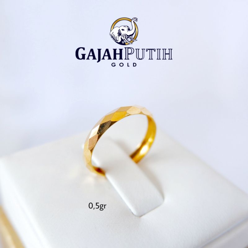 0,5gr Cincin Model Wajikan Emas Asli KodeN1051118