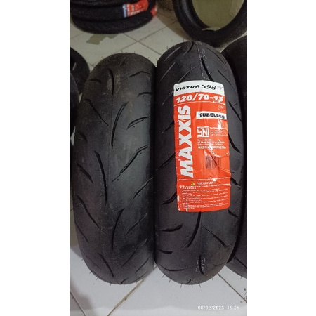 Sepasang new ban tubles maxxis victra s98 st 110/70-13 &amp; 120/70-13, produk dijamin asli ori !!! free pentil !!!