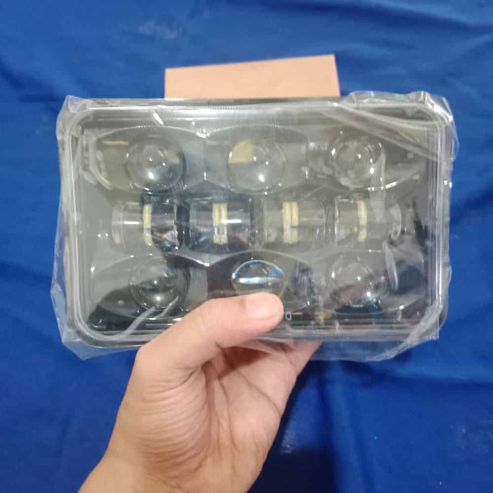 Lampu Depan Daymaker Kotak LED Kepala Headlamp 10 Daymaker LED Hitam PNP GL100 Win RX King