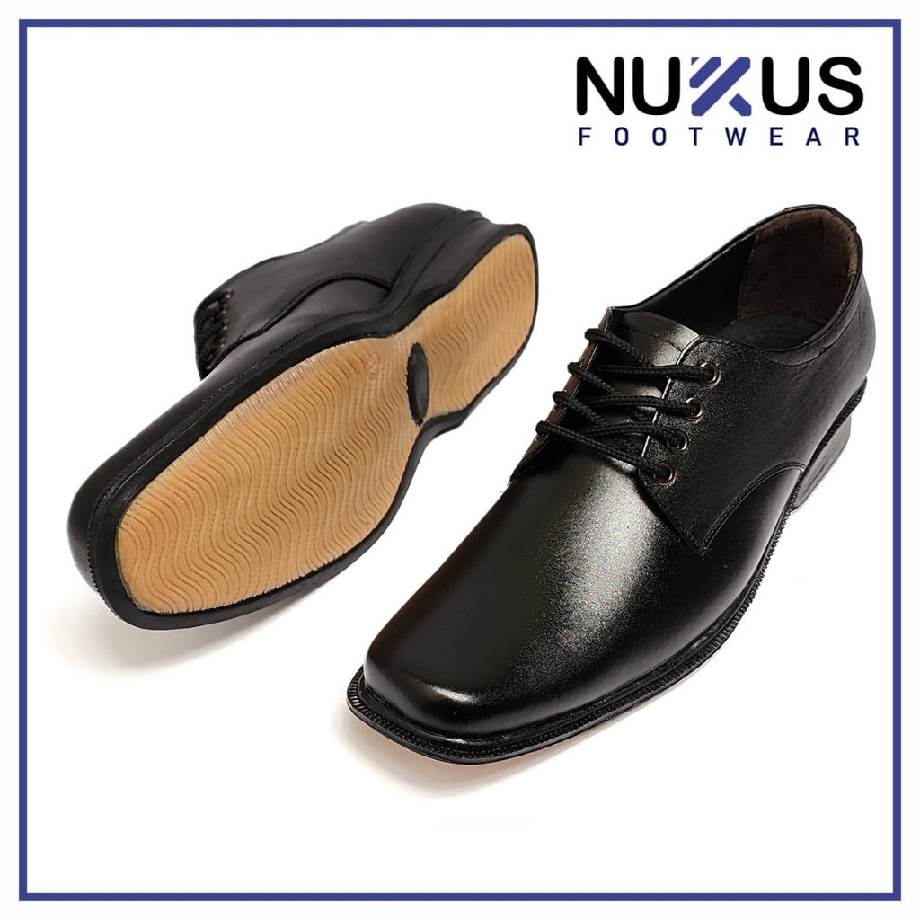 Nukus Footwear Pantofel Tali Pria Oxford Kulit Hitam - TL 02 F