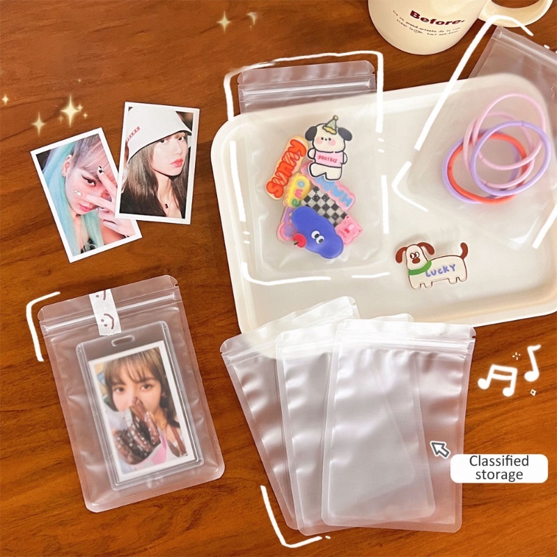 10 Pcs Self Sealing PET Frosted Bags Jewelry Zipper Lock Bag Menebal Kemasan Perhiasan Reclosable Makanan Ringan Alat Tulis Kantong Penyimpanan Kartu