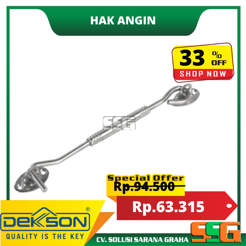 Hak Angin Dekson Dekkson DKS NEW 10" SS Penahan Jendela