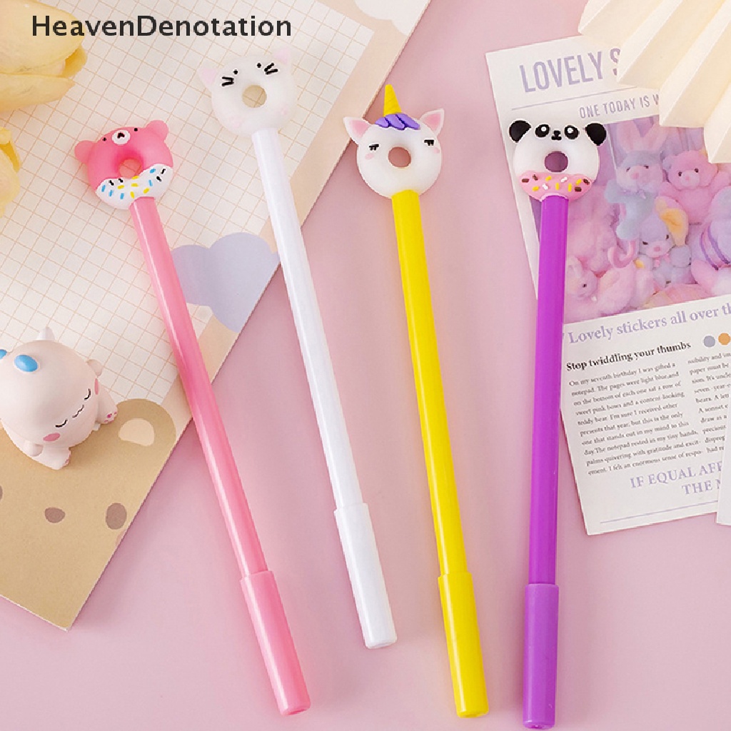 [HeavenDenotation] Alat Tulis Lucu Donat Hewan Sekolah Kantor Kawaii Perlengkapan Kreatif Stationery Sweet Lovely Pretty Gel Pen HDV