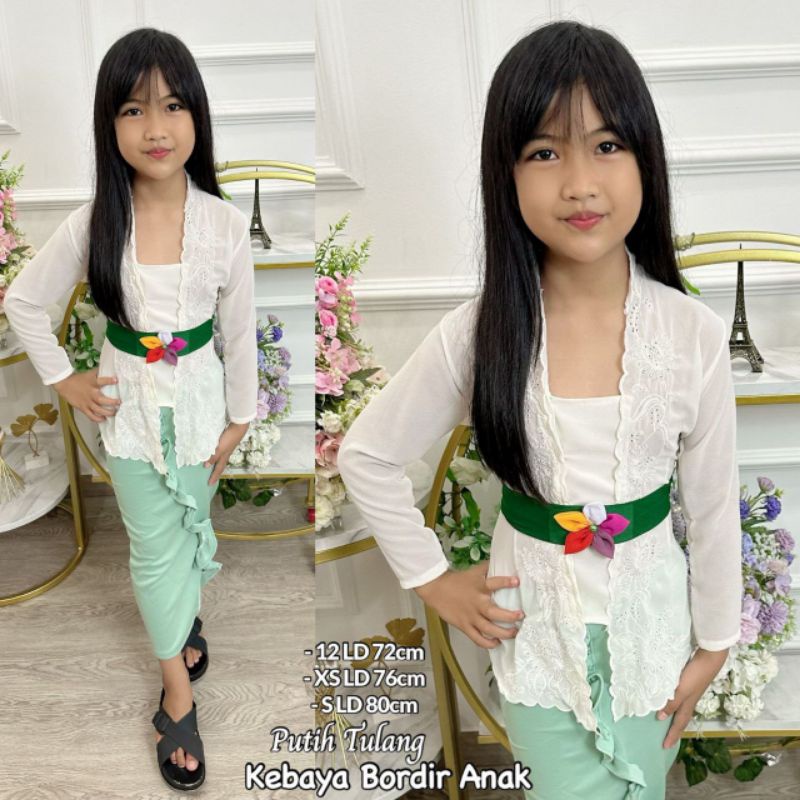 Kebaya Kutubaru Anak / Kebaya Bordir Bali / atasan kebaya Saja