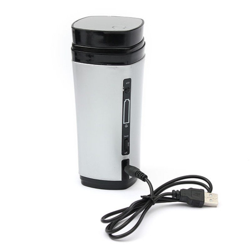 USB Rechargeable Heated Warmer Coffee Mug Cup with Automatic Stirring