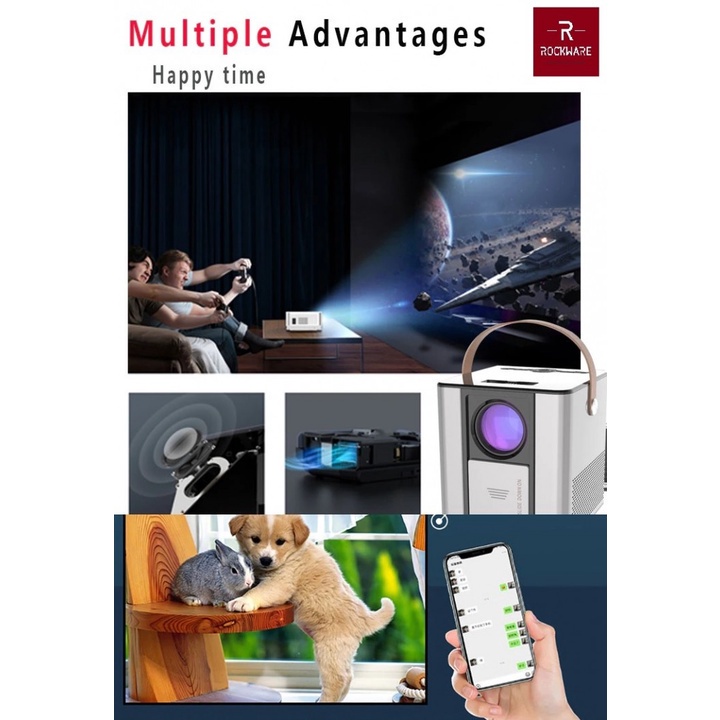 86 ROCKWARE BLJ-888A Android 9.0 Version - HD Projector 4000 Lumens