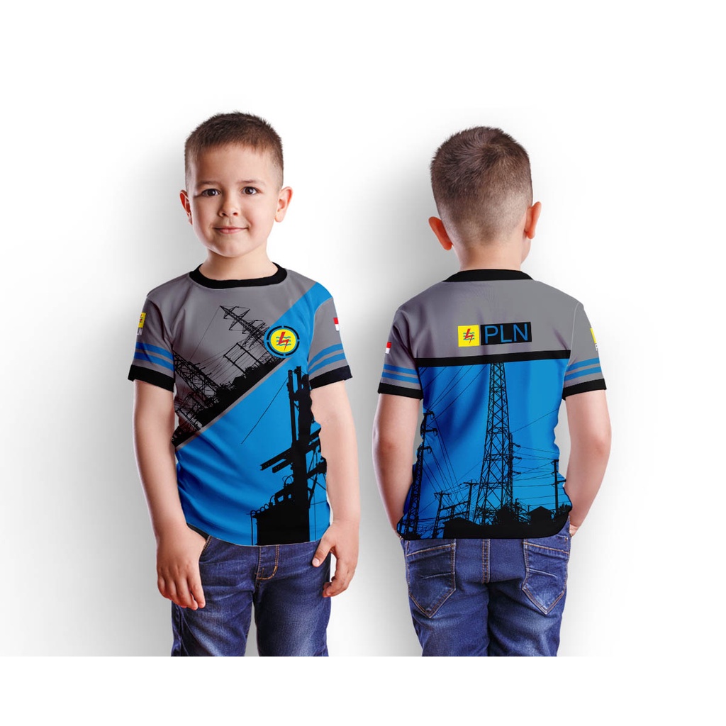 Kaos Baju Anak PLN Full Print Sublime Custom