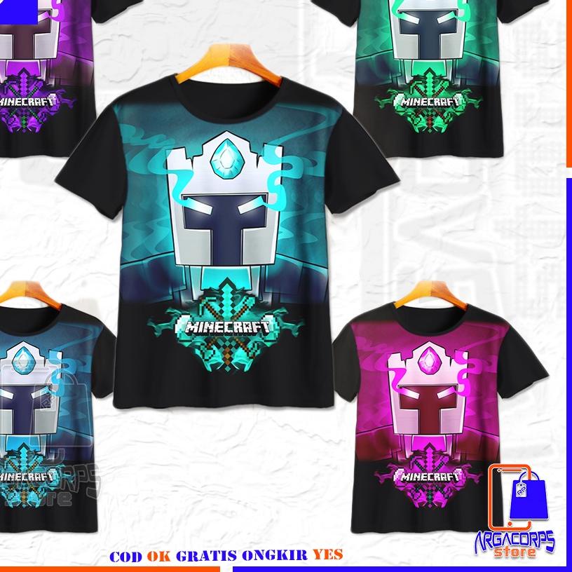 ♢ Kaos Anak 3D Baju Anak Minecraft Frost Diamond Face Baju Distro - Argacorps Store ♩