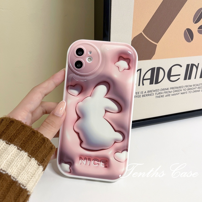 Kompatibel Dengan Samsung A14 A04e A54 A23 A33 A53 A73 A03 A03s A02 A12 A22 A52 A52s A72 A32 A51 A71 A50 A50s A30s A21s A31 A30 A20 M53 M32 M53 3D Vision Rabbit Phone Case Soft Cover