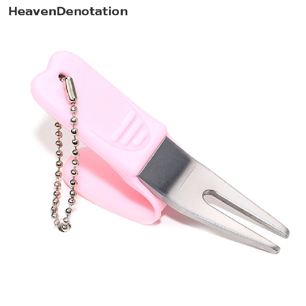 [HeavenDenotation] Tanda Golf Dengan Penutup Silikon Cincin Gantung Reusable Stainless Steel Alat Golf HDV