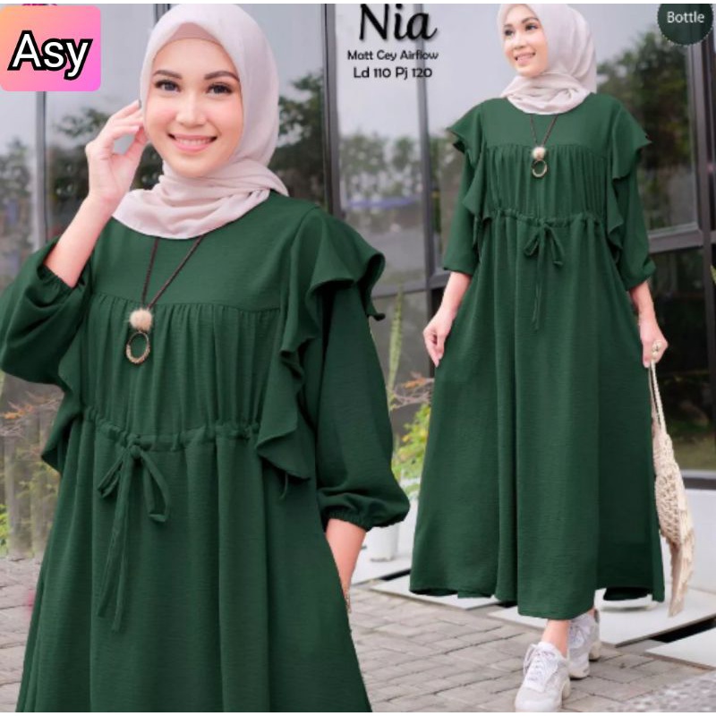 Midi Dress Terbaru | Gamis Trendi Jumbo Nia