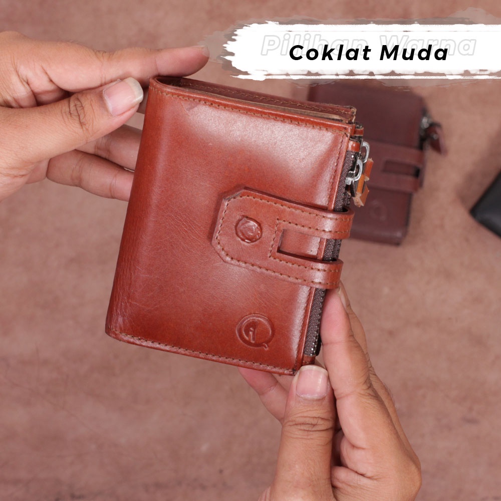 Dompet Kartu Kulit Pria Dompet Lipat Kulit Sapi Asli Dompet Kulit Keren Terbaru D004