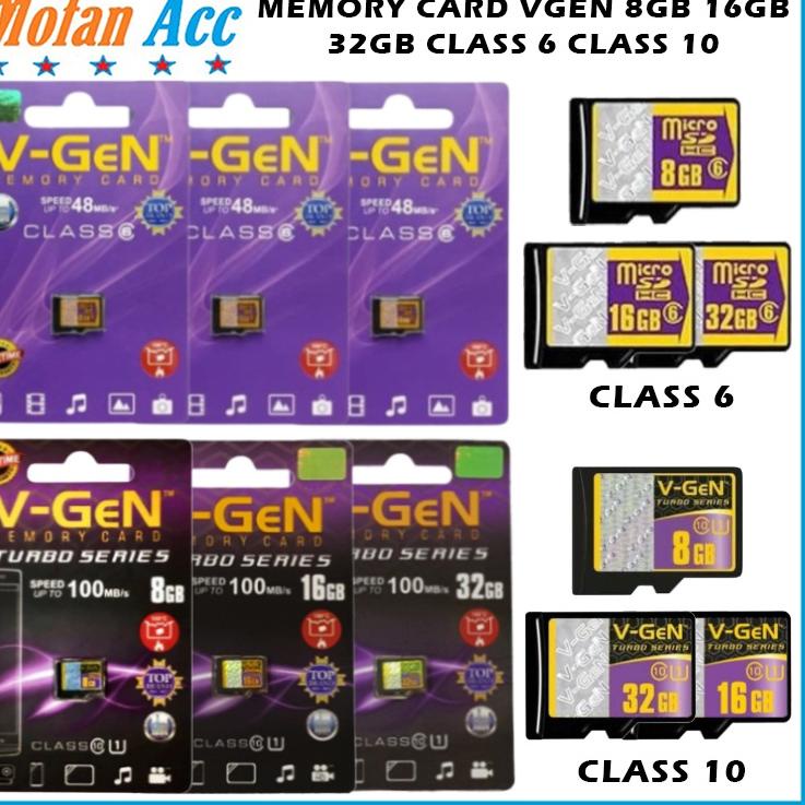 Model Limited Memory Card V-GEN 8GB 16GB 32GB Class 6 Class 10 Turbo Series Kartu Memori Micro SD MM