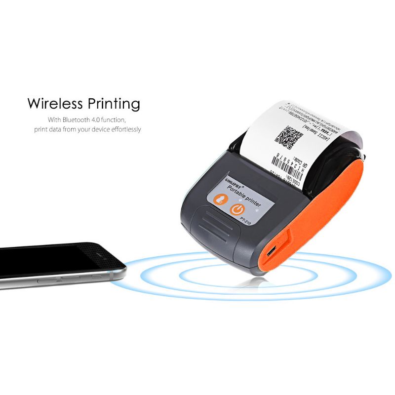 POS Bluetooth Thermal Receipt Printer 58mm - Black Orange