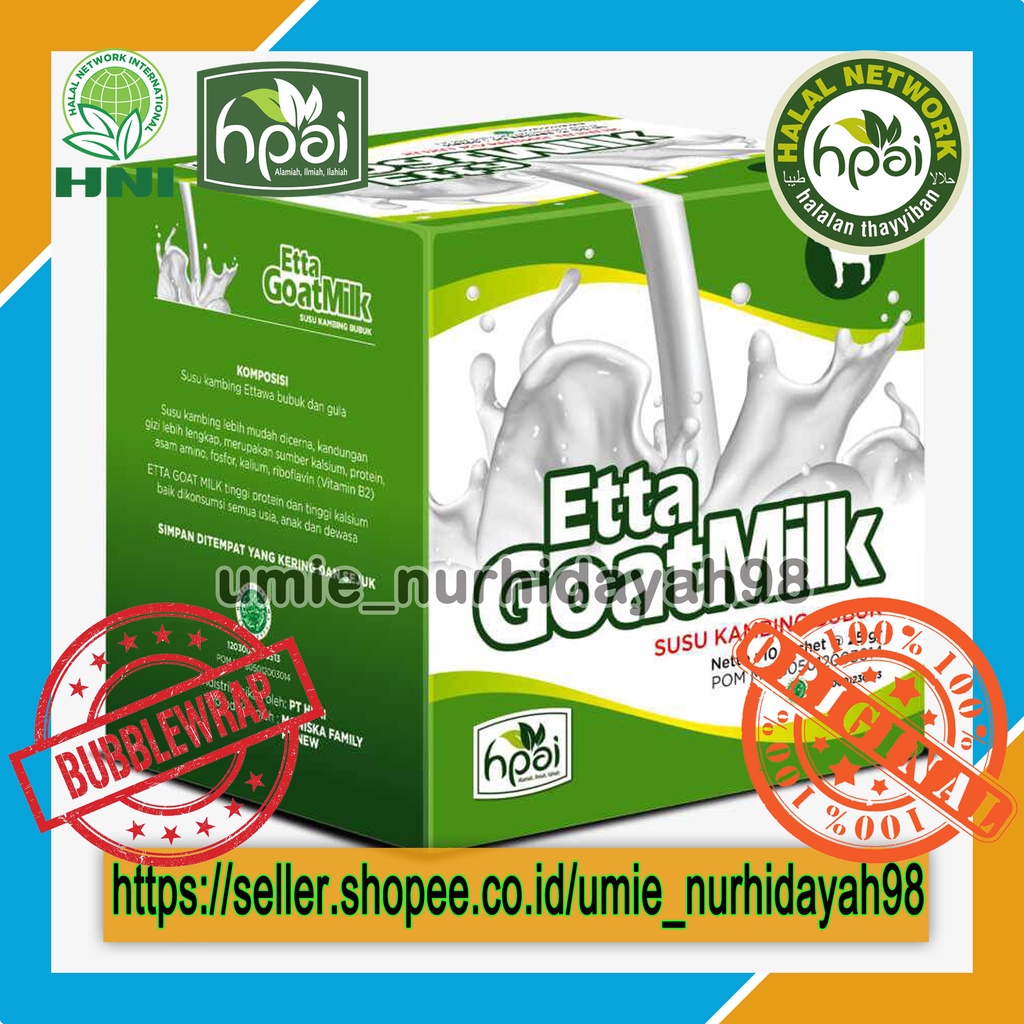 

Etta Goat Milk - Hni Hpai - Susu Kambing Ettawa Bubuk Original Berkhasiat Menyembuhkan Asma Dan Pengganti Asi Asli Rekomended