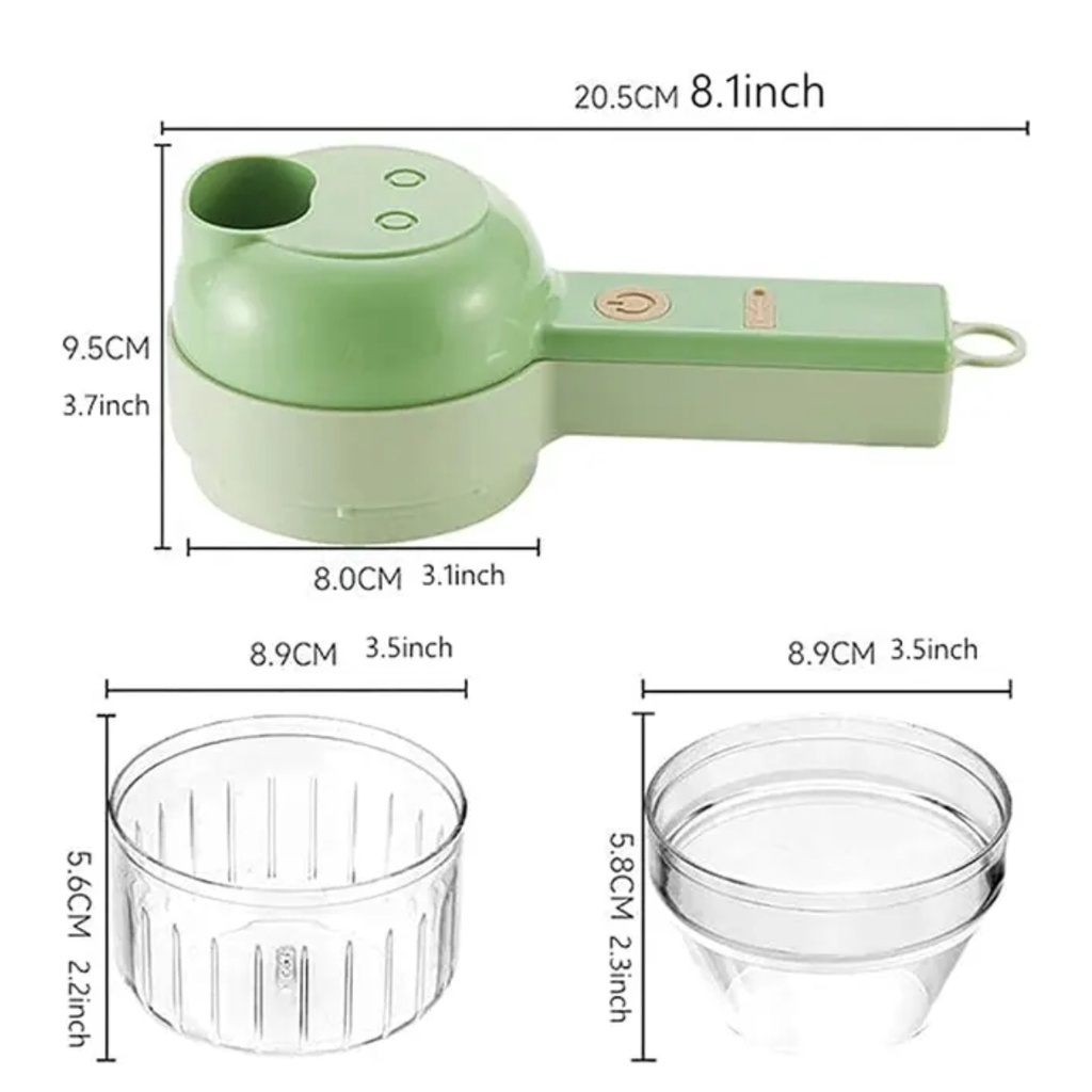 Blender Chopper Portable 4in1 Multifungsi Electric Wireless Multifunction Vegetable Cutter