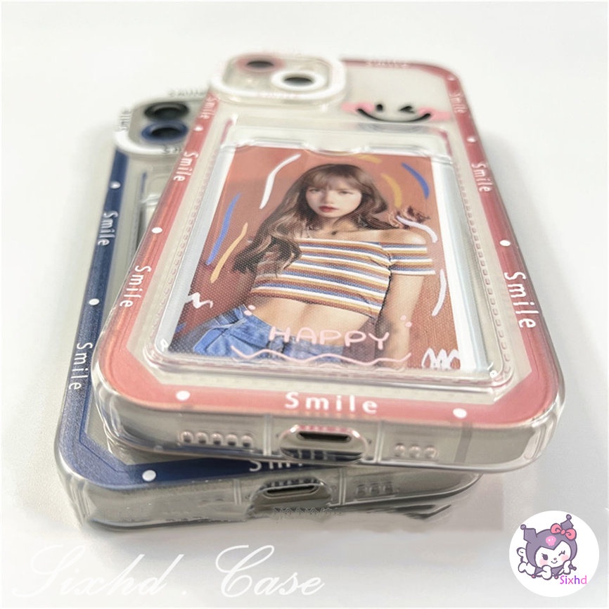 Vivo Y16 Y20s Y20i Y12A Y12s Y35 Y17 Y15A Y15s V27e Y02 Y02s Y22 Y21 Y33s Y12 Y20 Y22s Y02s Y21s Y15 Y12 Y12i Y11 Y50 Y1s Y95 Y91C V25e V23e V21 Card Holder Case Ins Smiley Face Couple Phone Cover