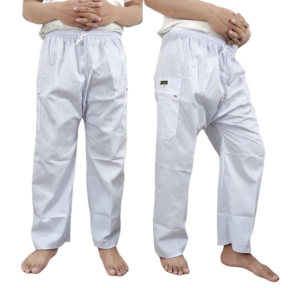 PALING AMPUH✌️>>> Celana Panjang Pangsi Dewasa KATUN DRILL PREMIUM Sirwal Big Size Jumbo Umroh Putih