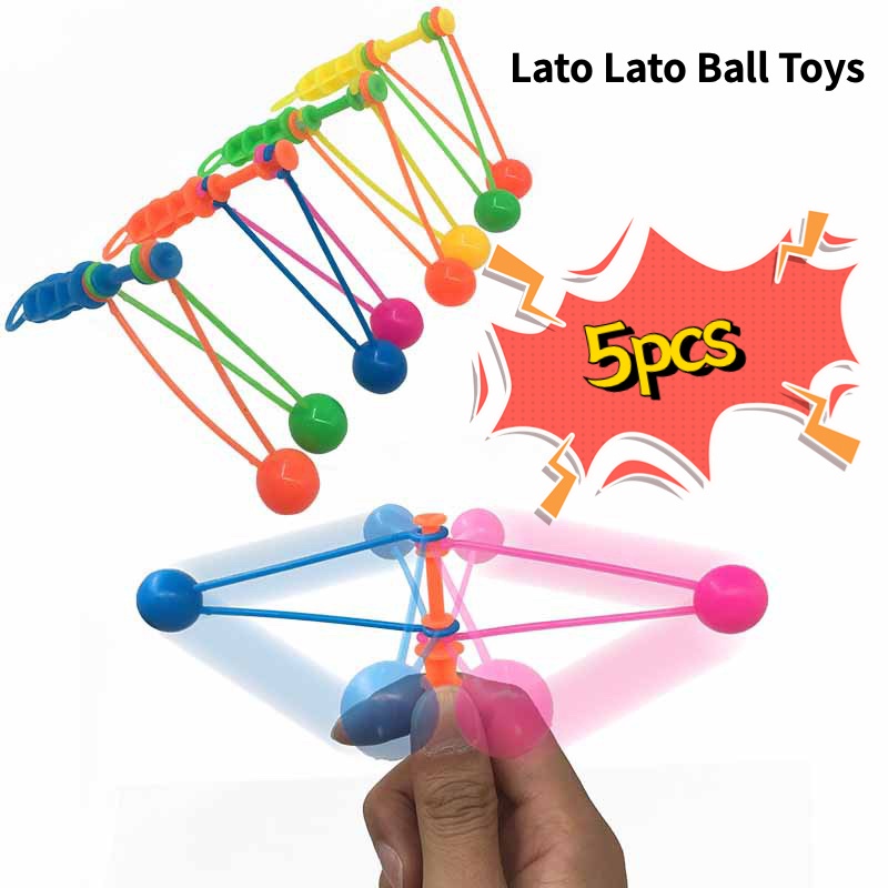 5pcs/set Mainan lato lato viral Mainan Jadul etek Mainan Klik clack ball bump Bola Dekompresi Fidget Toy