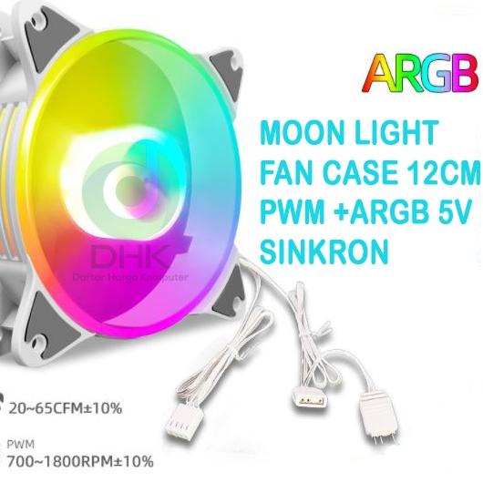 ℮ Fan moon light 12cm Sinkron ARGB PWM coolmoon fan casing COOLMOON ●