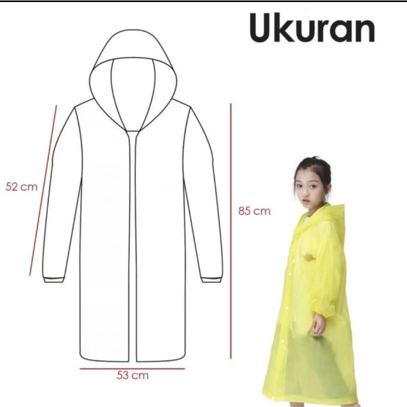 jas ujan mantel ponco hujan korea style polos dewasa dan anak