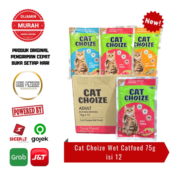 Cat Choize Pouch 75g 1Dus isi 12 Makanan Basah Kucing Wet Cat Food