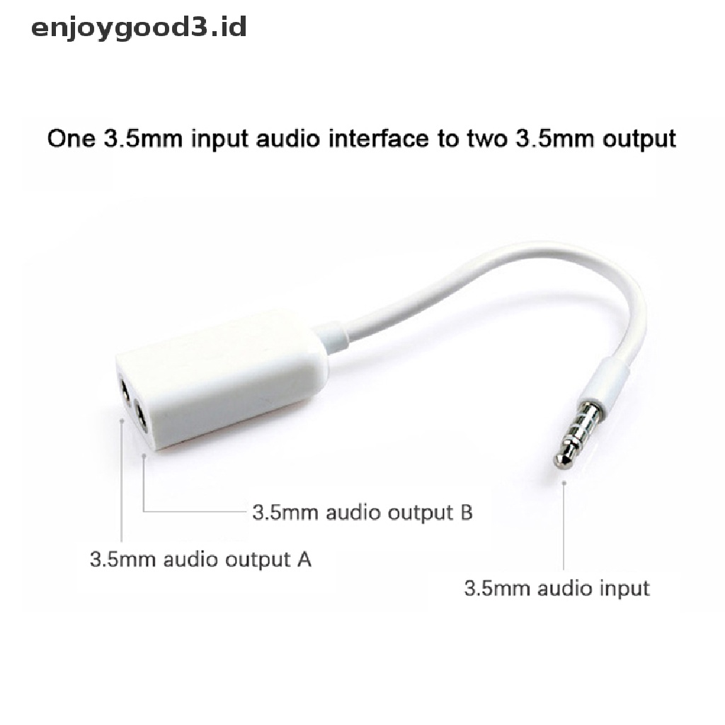 【 Rready Stock 】 1Pc 3.5mm Jack Audio Cable 1 Male To 2 Female Headphone Splitter Y Extension Cable For Car Phone Tablet Audio Cable （ ID ）