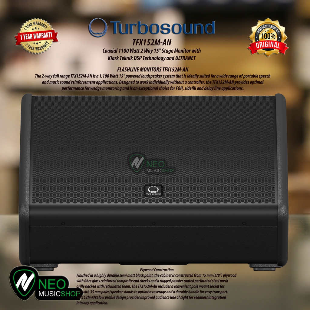 Turbosound TFX152M-AN Coaxial 1100 Watt 2 Way 15" Stage Monitor