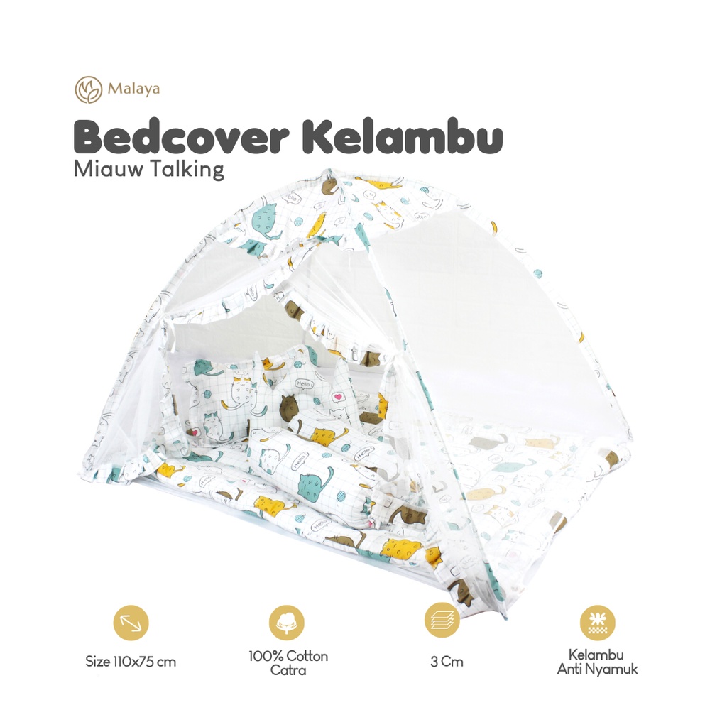 BEDCOVER BAYI KELAMBU / BEDCOVER SET KELAMBU TENDA BISA DILEPAS PASANG / SARUNG BAYI BANTAL GULING LEPAS PASANG MALAYA BABY