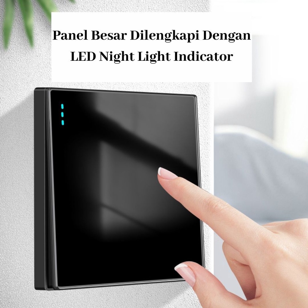 Saklar Lampu Akrilik Sakelar Lampu Dinding Hitam Electrical Switch Bahan Akrilik Rumah Hitam