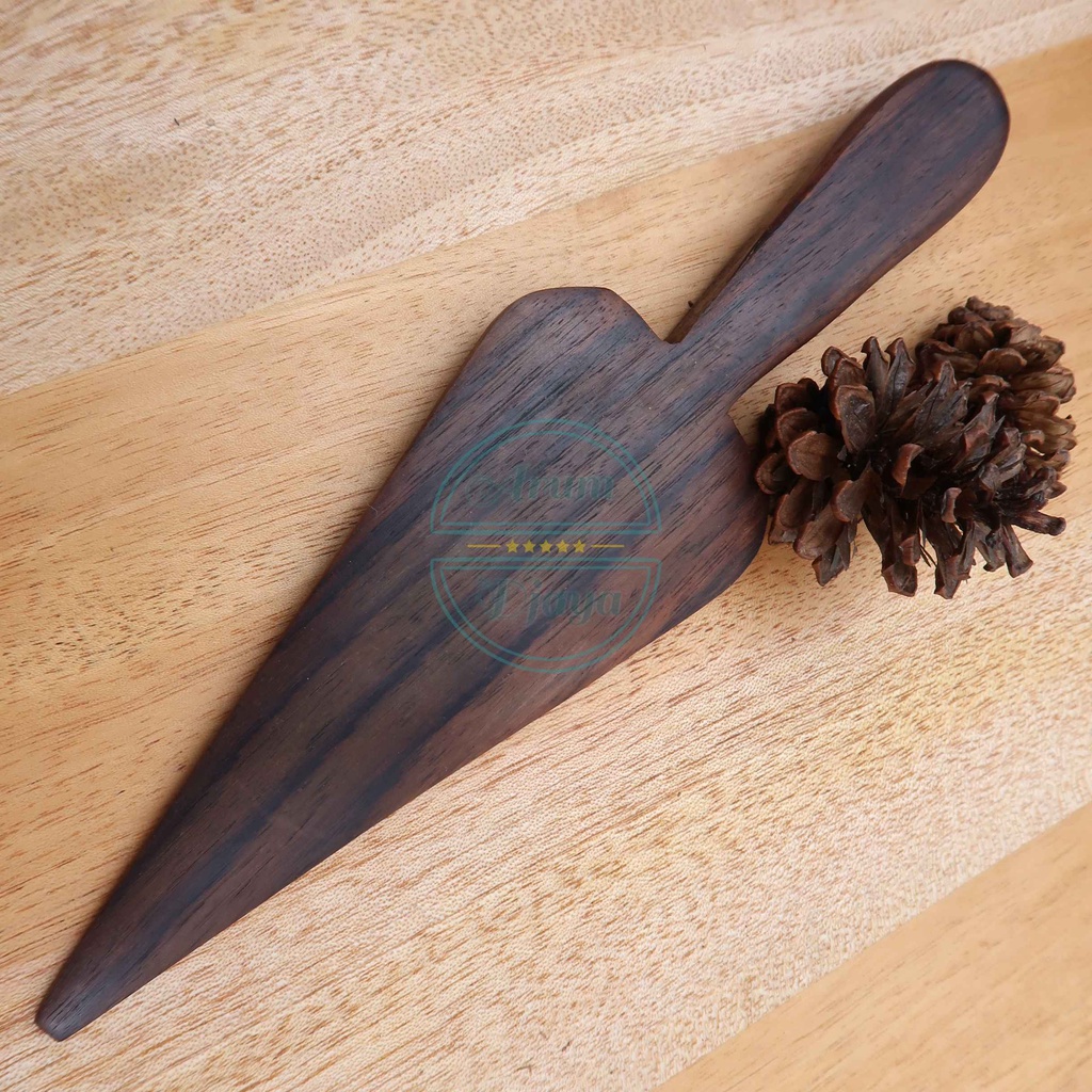 Wooden Pizza Shovel Pie Cake Server Spatula Kayu Segitiga Sendok Segitiga Spatula Kue