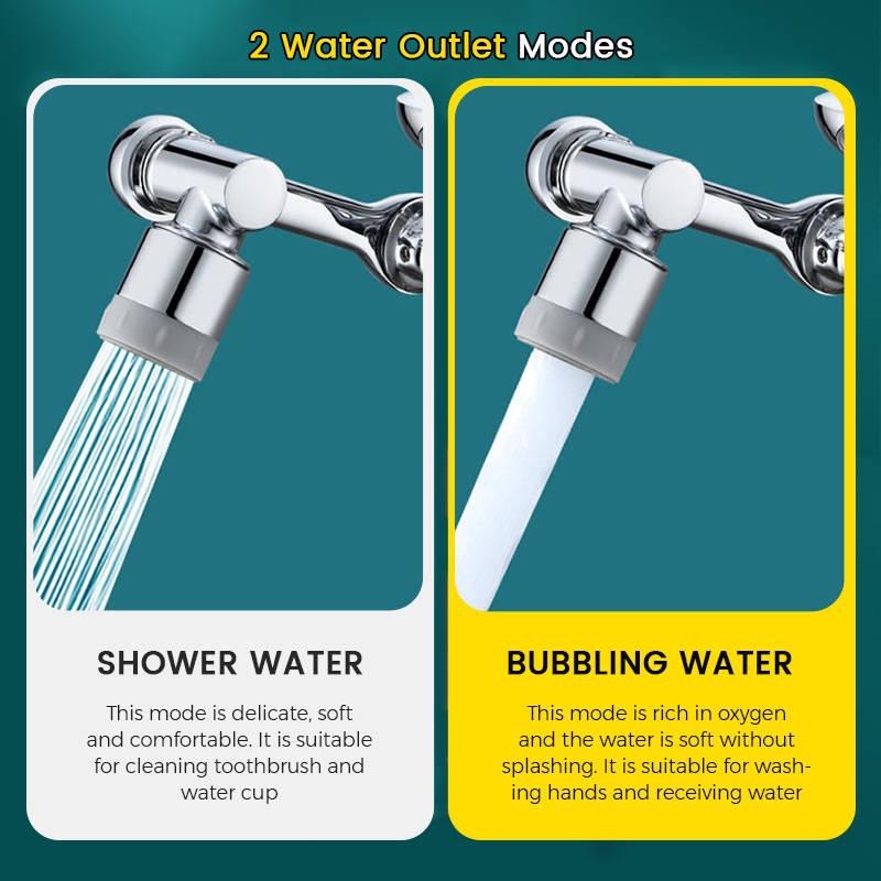 1440° Rotatable Filter Faucet Splash-proof Faucet Sprayer Head Fitting Keran Air Mudah Dipasang Tahan Lama Outlet Air Ekstensi Moncong Untuk Wastafel Wastafel Wastafel Dapur