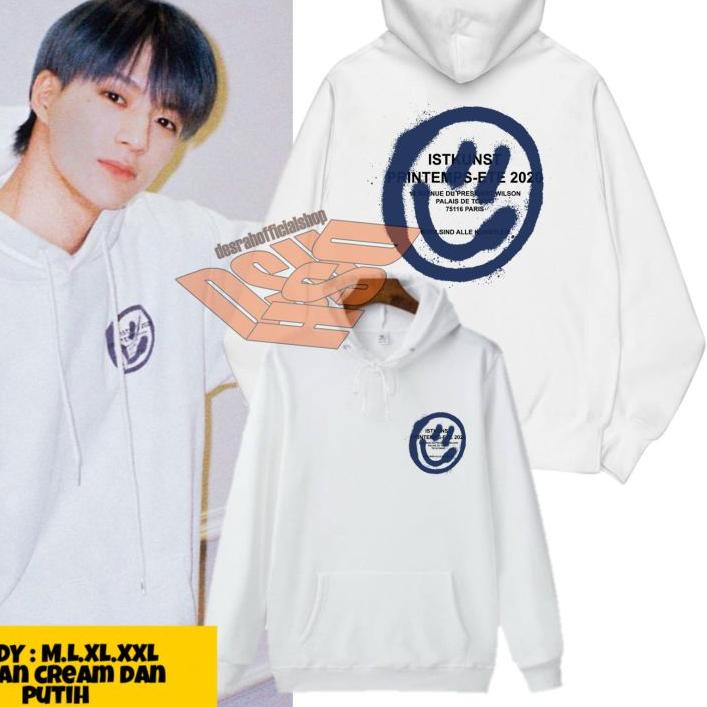 ☛ JAKET HOODIE Jeno nct spray smiley instk VERSI NAVY ♖