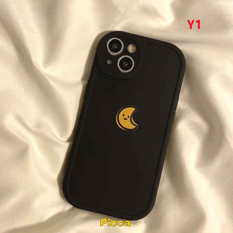 Case Oppo A95 A17 A78 A58 A15 A96 A3S A7 A57 A54 A16 A5s A53 A74 A17K A12 A9 A5 A92 A1K A76 A16K A31 A16E A55 A77s Reno 5Z 87 7Z 5F 5bulan Matahari Couple Simple Solid Sarung Warna