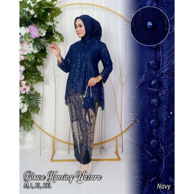 Permata Olshop / Kebaya Blouse Busui Brukat Kancing AD / Kebaya Busui Kancing Depan / Kebaya Wisuda / Kebaya Modern / Kebaya Lamaran