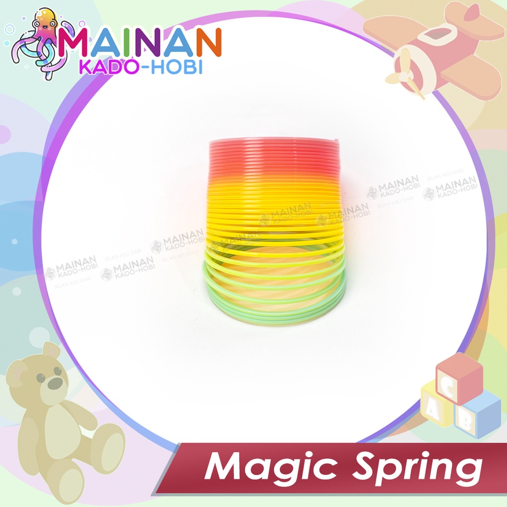 HADIAH KADO MAINAN EDUKASI TRADISIONAL ANAK PEGAS SLINKY MAGIC SPRING RAINBOW