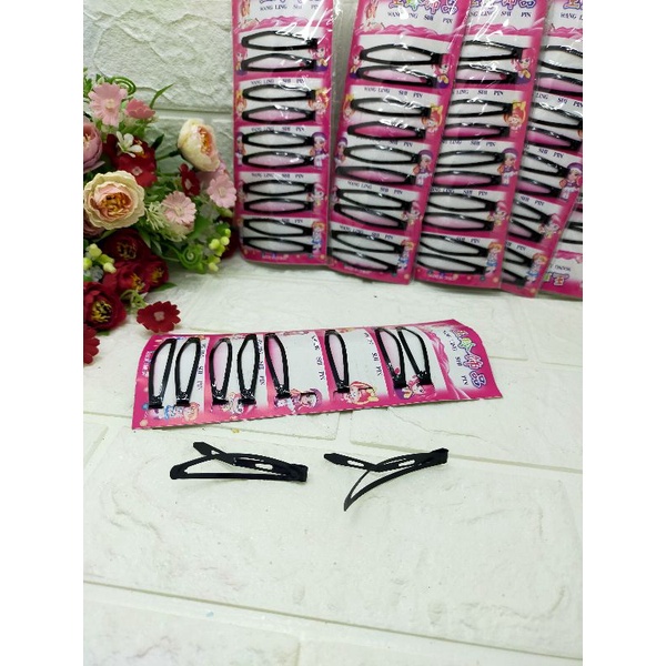 (10 PCS) JEPIT RAMBUT TIPTOP KECIL PER CARD MERAH ISI 10