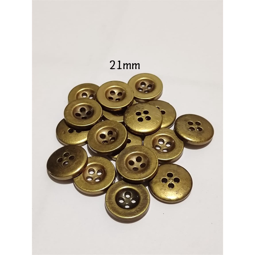 KANCING BAJU BAKAR MOTIF DIAMETER  18 mm / 21 mm gold 100 pcs