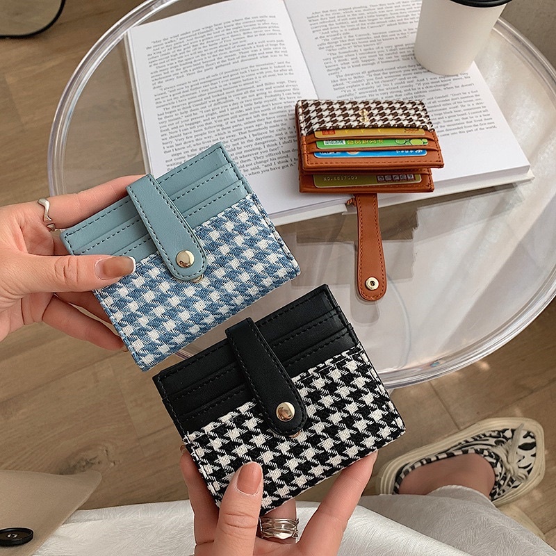 VENNA DOMPET KULIT SIMPLE HOUNDSTOOTH / Card Slot / Dompet kartu / Dompet tipis