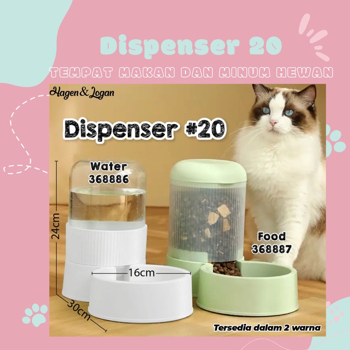 Dispenser #20 (1.5 ltr) Food &amp; Water - Tempat Makan dan Minum Hewan