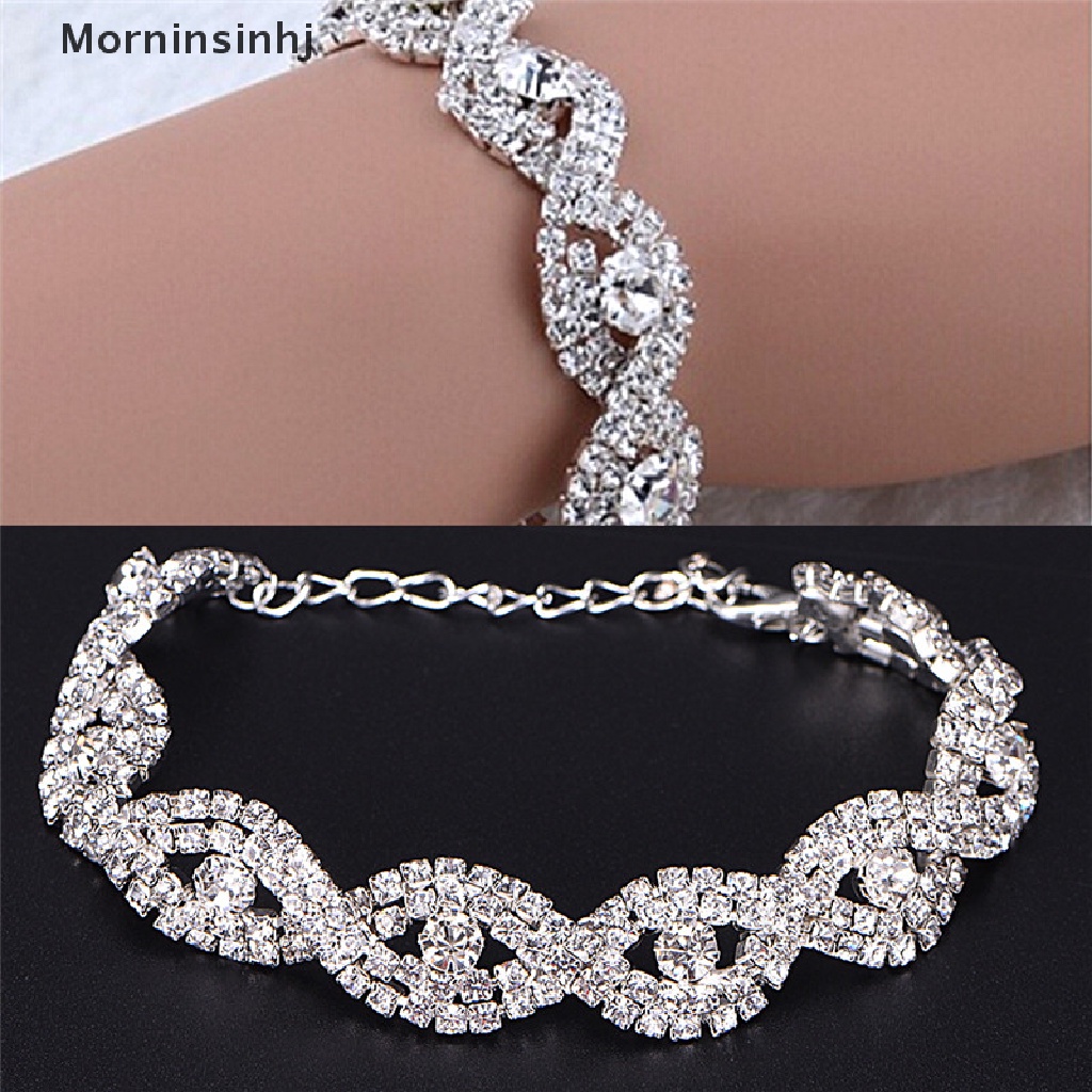 Mornin Elegan Deluxe Austria Gelang Kristal Wanita Infinity Berlian Imitasi Bangle Hadiah id