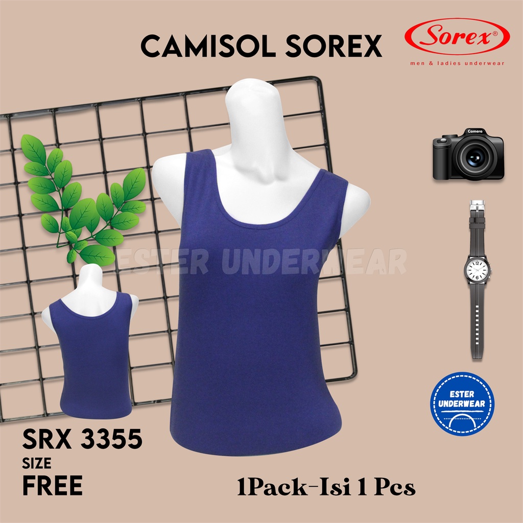 SOREX BASIC CAMISOL 3355 Atasan Tanktop Wanita Tali Lebar Isi 1 Pcs - Free