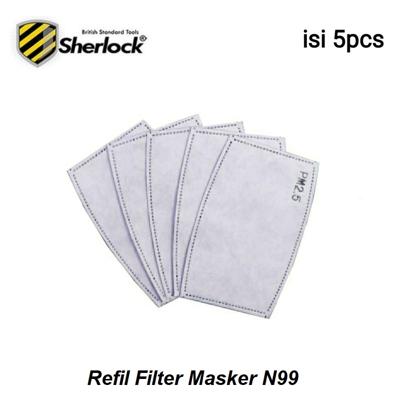 Refill Filter Masker N99 N95 Dual Karbon Aktif isi 5pcs sherlock