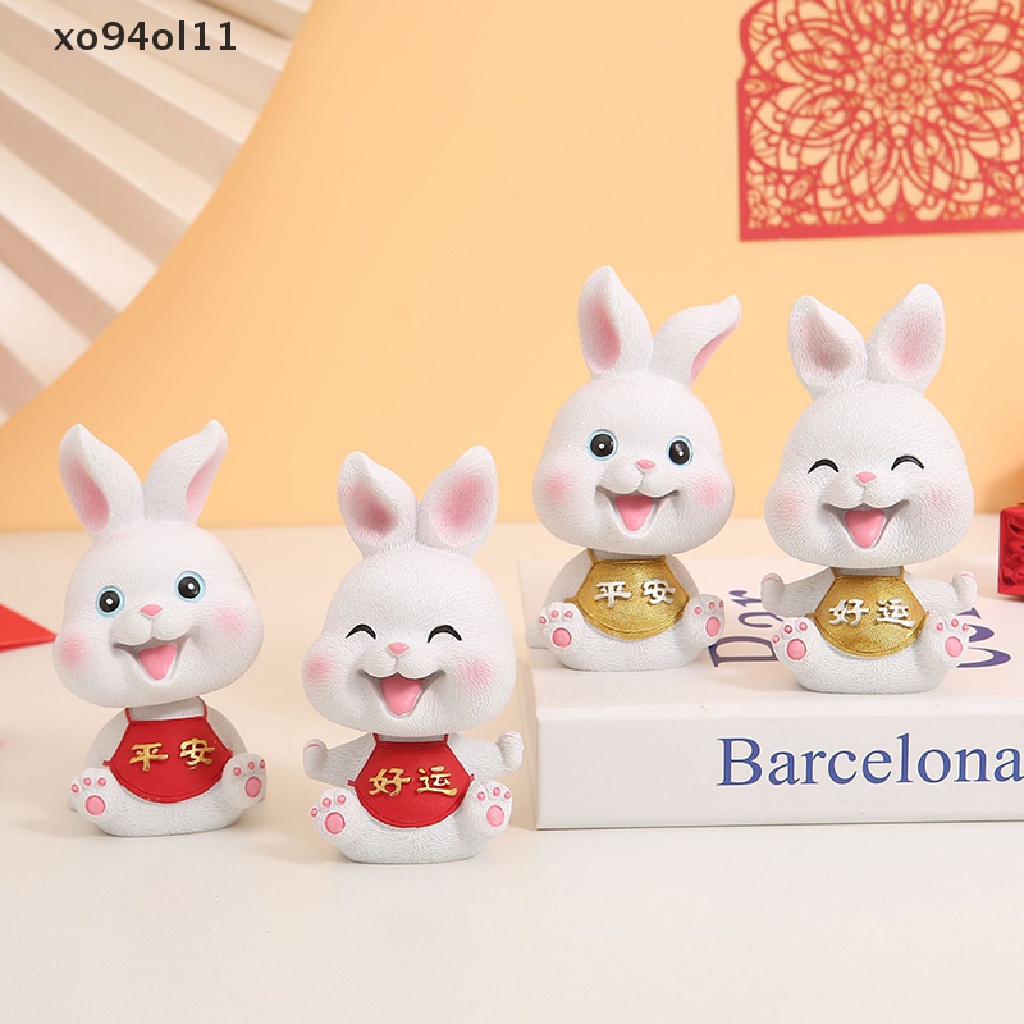 Xo Kawaii Hiasan Mobil Kelinci Dekorasi Tahun Mini Resin Bunny Cute Decoration OL