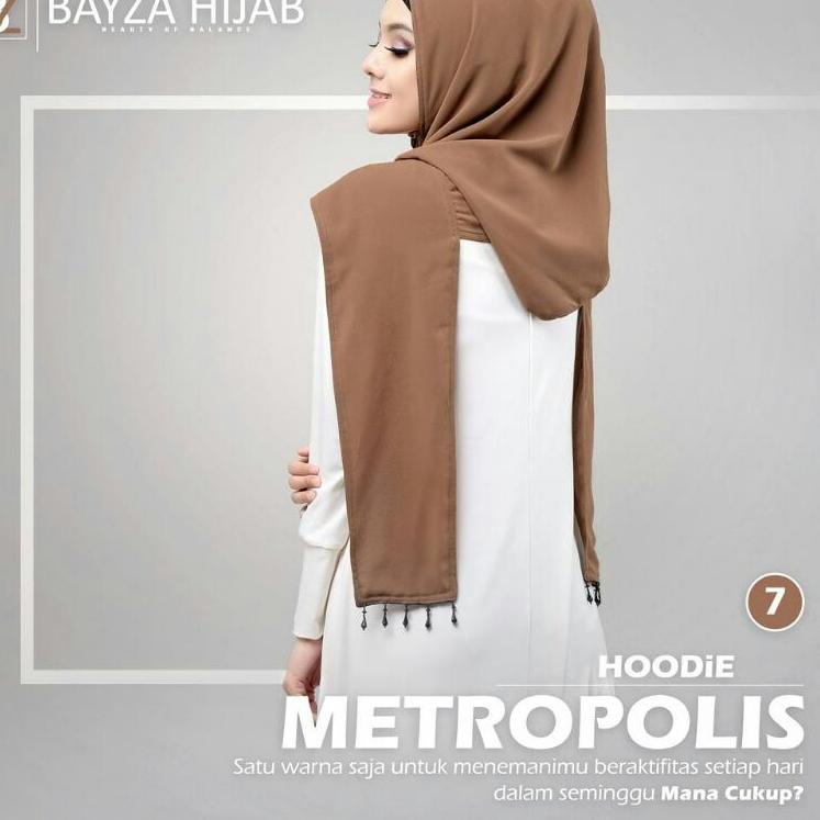 ✮ Jilbab Instan Hijab Hoodie Metropolis Original Bayza ♠