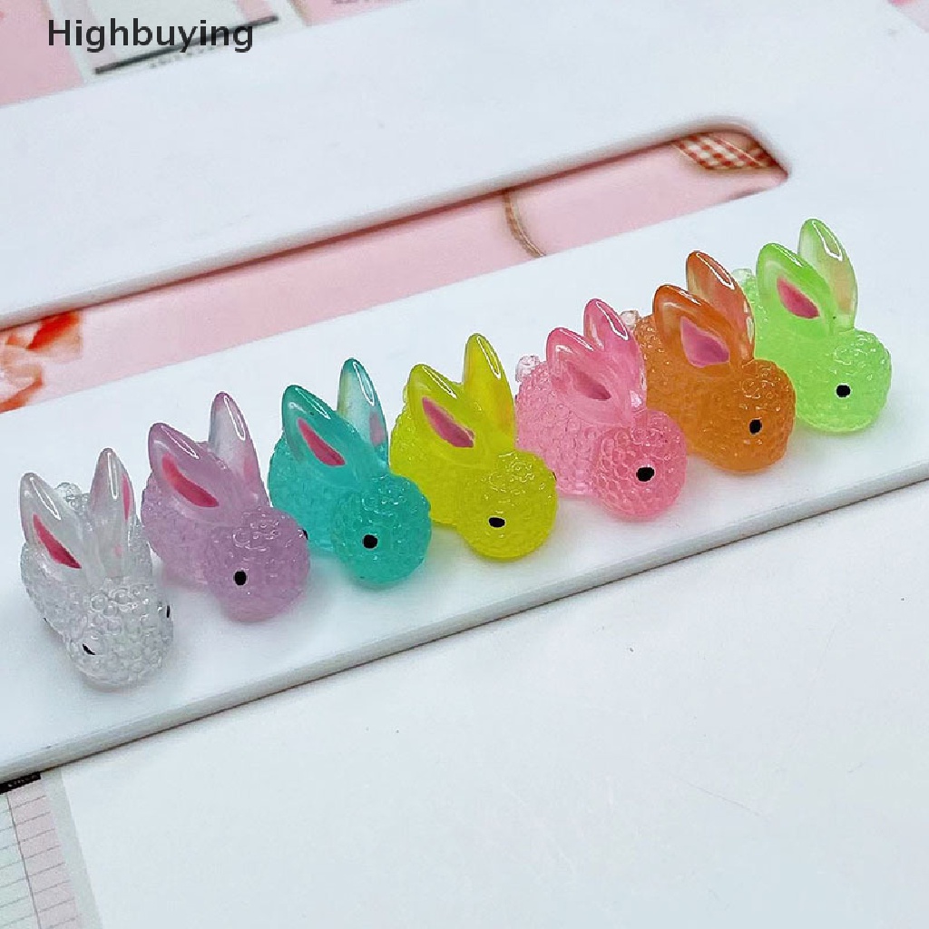 Hbid 5pcs Noctilucent Rabbit Botol Es Dekorasi Kreatif Figure Ornamen Miniatur Kerajinan DIY Aksesoris Glory