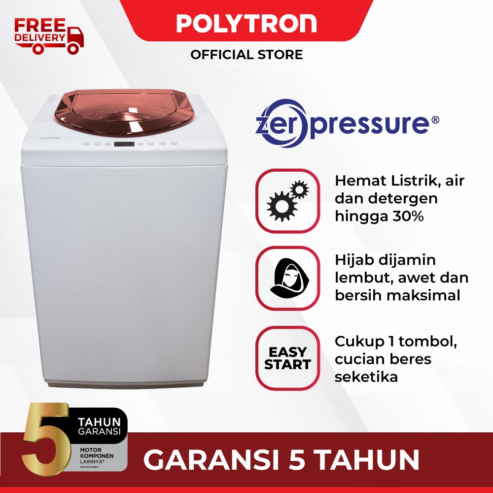POLYTRON Mesin cuci otomatis New Zeromatic 9KG PAW90517
