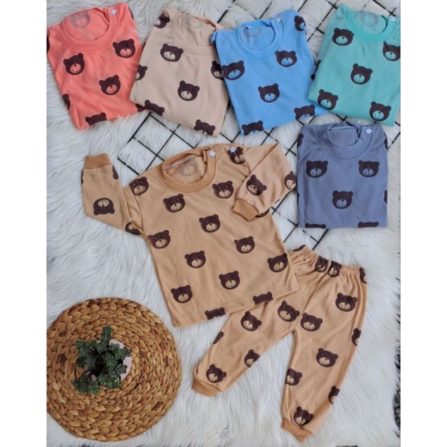 STELAN SWEATER BAYI BEAR CELANA JOGER USIA 6-12 BULAN |Fashion
