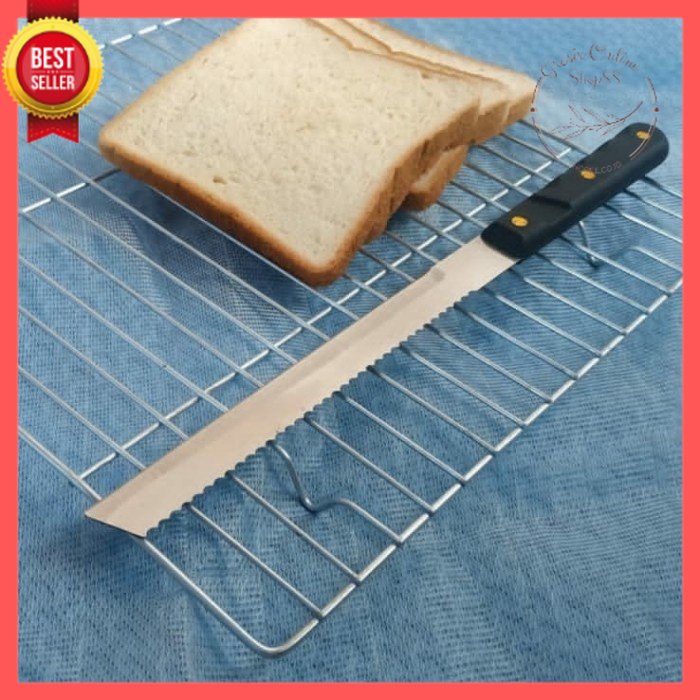 GOS -A210- Pisau Roti 2 Sisi - Bread Cake Knife - Pisau Roti Stainless Steel