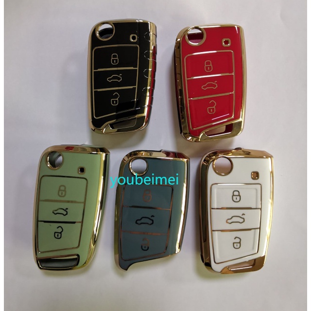 1 Pc Casing Kunci Mobil Bahan TPU Lembut Untuk Volkswagen VW Magotan Passat B8 Golf Skoda Superb A7